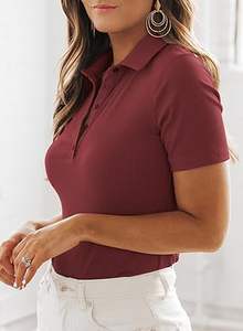 Camisetas de Punto Oxford Personalizadas al por Mayor para Mujer, Marca de Calidad, Manga Corta, Alta Calidad, Casual, Verano, Manga Larga, Transpirable - Product Image 5