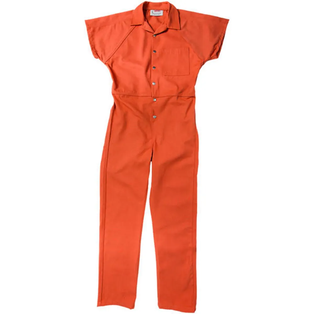 Baumwolle Kurzarm Orange Overalls Gefängnis Overalls