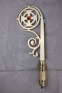 Moderno latón obispo personal Crozier diseño único para Cristo Día del Padre Color dorado Crozier venta al por mayor cristianos Iglesia suministros - Product Image 5