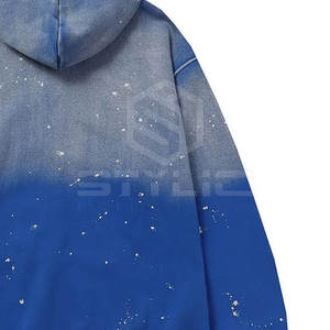 Vente en gros de sweats à capuche en coton mélangé à l'acide lavé à la broderie de grande taille - Product Image 6