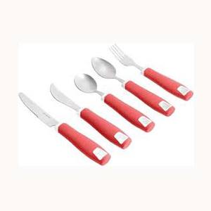 Argenterie argentée mate, couverts de mariage, nouveau design, rouge et blanc, manche épais, cuillère, couteau, fourchette en acier inoxydable, ensemble de couverts - Product Image 1