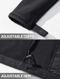 Chaqueta Softshell forrada de lana para hombre, chaqueta impermeable para lluvia cortavientos para senderismo táctico, cortavientos forrado de lana - Product Image 6