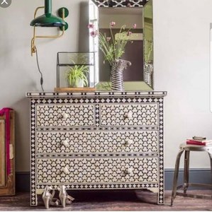 Cómoda con Incrustaciones de Nácar de Moda, Diseño Clásico Moderno de Lujo, Decoración para Bodas, Diwali, Hogar y Hotel, Personalizable - Product Image 4