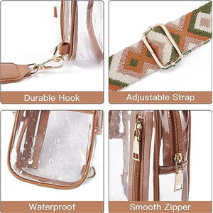 Sac à bandoulière de sport unisexe en PVC à séchage rapide Sac à bandoulière imperméable avec logo personnalisé sur la poitrine Sacs de messager décontracté Design transparent - Product Image 5