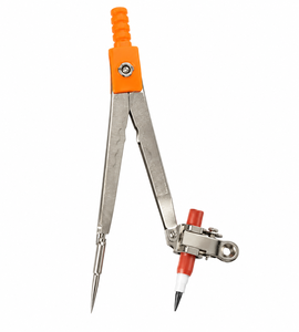Compassos Esenciales para Estudio al por Mayor con Abrazadera Universal para Lápiz y Punta de Empuje, Compás Metálico Grande para Estudiantes, Modelo 128 - Product Image 1