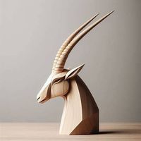 Sculpture en bois artisanale moderne de qualité supérieure, décoration de table, artisanat en bois, design héritage culturel, détails artistiques naturels M/S