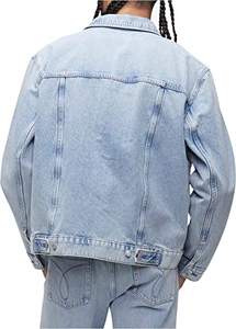 Manteau en jean à capuche pour homme, vêtement d'extérieur en coton délavé, style Hip Hop décontracté - Product Image 2