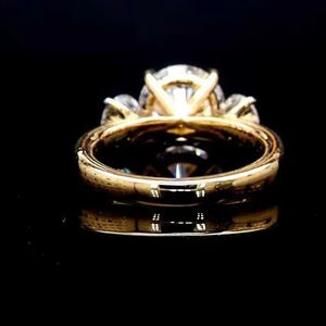 Anillo de Bodas de compromiso de diamante cultivado en laboratorio de oro blanco de 14 quilates, regalo de aniversario, anillo de diamantes cortado en estilo diamante - Product Image 3