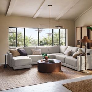 Gather Deep 5-Piece U-Shaped Chesterfield Sofa European Style Fabric <b>Wedge</b> Sectional <b>Set</b> for Living Room Furniture - Product Image 4