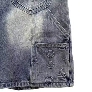 กางเกงยีนส์ขาสั้นวินเทจแนวสตรีทสำหรับผู้ชายกางเกงขาสั้นสีดำแฟชั่นล่าสุดสำหรับฤดูร้อน - Product Image 3