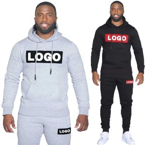 Chándal 100% algodón de alta calidad para hombre, chándal con logotipo personalizado Chenille 3D, toalla bordada con capucha y conjunto de Jogger - Product Image 3