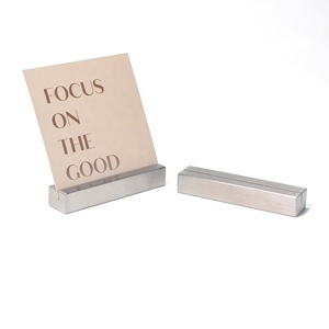 Aluminum Rectangle <b>Table</b> Place <b>Card</b> Holder Stand Durable Minimalist Design for Restaurant Hotel - Product Image 2