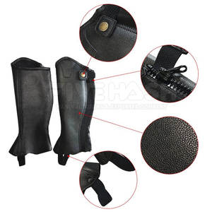 Mini Chaps de Cuero Duraderos para Caballos, Cubrepiernas con Correa Ajustable, Equipo de Entrenamiento para Uso Diario con Caballos - Product Image 2