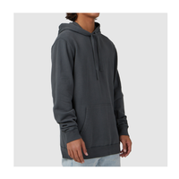 Sudadera con Capucha para Hombre, Color Gris Oscuro, Corte Regular, Felpa Francesa de Algodón, Bolsillo Frontal, Forro de Invierno, Secado Rápido, Bordada