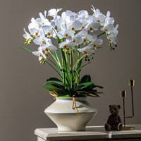Arrangement d'orchidées Phalaenopsis artificielles roses en pot, fleurs artificielles pour la réception de spa et la vente en gros en showroom