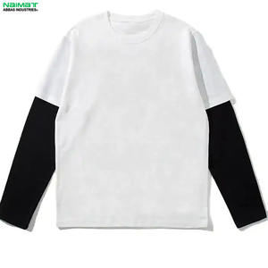 T-shirt personnalisé pour hommes, gaufré à manches courtes, tricoté en double couche 100% coton, respirant, écologique, délavé au soleil - Product Image 1