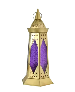 Lanternes en métal doré vintage, fournitures en gros, lanterne marocaine en métal pour la décoration de la maison et du jardin, faites à la main et exigeantes - Product Image 1