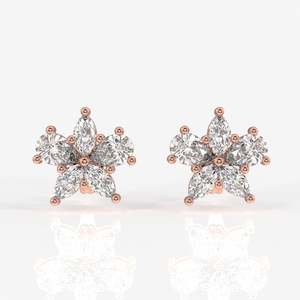 Pendientes de Oro de 14k con Diamantes Cultivados en Laboratorio, Corte Pera y Marquesa, Joyería Elegante con Diamantes - Product Image 6