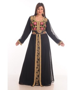 Kaftan islámico marroquí moderno para mujer Vestido de playa largo hasta el suelo con suministro ODM de manga larga transpirable - Product Image 1