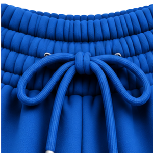 Womens Royal Blue Wide Leg Sweatpants With Elastic Waist Drawstring Pockets Relaxed Fit Casual <b>Lounge</b> <b>Trousers</b> For Daily Wear - Product Image 4