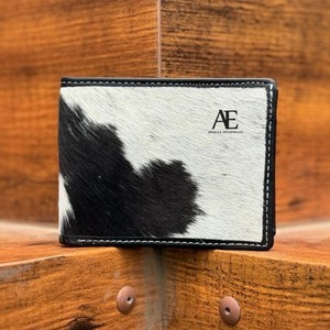 Portefeuilles en cuir de vachette véritable vintage pour hommes Organisateur Porte-cartes Style décontracté tendance Portefeuille court en cuir de vachette Pochette - Product Image 1