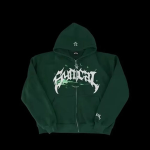 2024 gros personnalisé unisexe sweat à capuche zippé hommes coton lourd Vintage en détresse surdimensionné broderie lavage à l'acide à capuche - Product Image 5