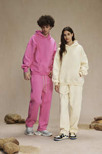 Survêtement à capuche pour hommes, tricoté, respirant, sweat-shirt et pantalon de jogging, vêtements de sport décontractés personnalisés, ensemble deux pièces OEM - Product Image 5