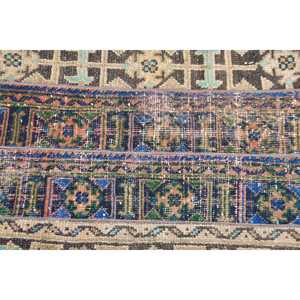 Alfombra Vintage de 2.4x3.6 pies (73x109 cm), Alfombra Turca Azul Ombré - Product Image 5