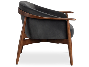 中世纪现代休闲椅天鹅绒软垫扶手椅，带实木框架，适用于酒店大堂、咖啡厅、办公室接待区 - Product Image 3