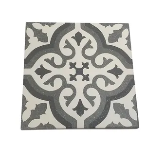 Azulejo de cerámica español decorativo de estilo mediterráneo patrón marroquí blanco negro 5,75 \ "para pared de piso para sala de estar - Product Image 1