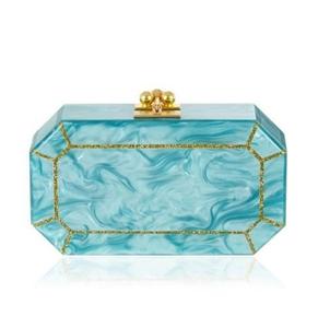 Pochette moderne pour femme en acrylique transparent imperméable écologique vert dégradé, tendance, pour mariage, soirée, cadeau - Product Image 6