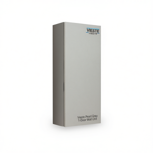Vieste Pearl <b>Grey</b> 1-Door Wall <b>Unit</b> Bathroom Sets - Product Image 2