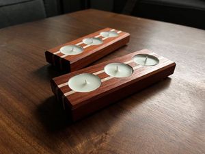 Decorative <b>Wooden</b> Candle Holder | Modern Design | Eco-Friendly Handmade | Rectangle Shape | High-End Finish | Wholesale Bulk - Product Image 2