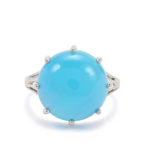 Exquisite Round Cut Blue Gemstone Paraiba Agate 11.75 Cts 925 Sterling <b>Silver</b> Investment Piece Ring For <b>Women</b> <b>Top</b> Grade - Product Image 2