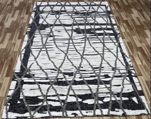 Tapis en laine noué à la main moderne, sans poils, couleur unie, touffeté, bouclé, artisanat indien, tissage plat pour la cuisine - Product Image 2