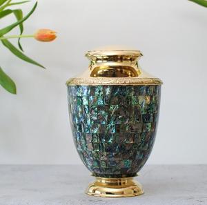Handmade Brass Adult <b>Urn</b> <b>For</b> Human <b>Ashes</b> With Traditional Finish Perfect <b>For</b> Burial Memorial Services And Funeral Homes - Product Image 5