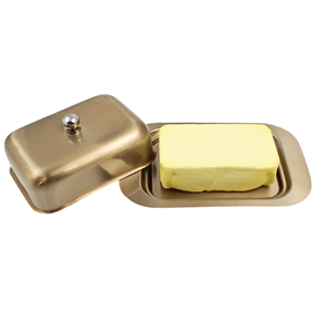 Fournisseur en gros Beurrier en laiton Boîte à beurre rectangulaire personnalisée Conteneur à beurre Look royal Beurrier en laiton fait à la main - Product Image 2