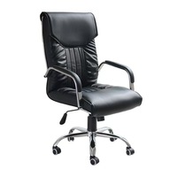 Chaise de bureau exécutive en cuir moderne et confortable, pivotante, ergonomique, réglable, pour ordinateur, pour manager, PDG, avec base en acier, pour le bureau à domicile