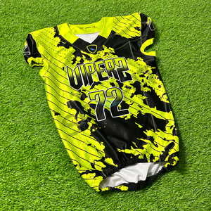 เสื้อฟุตบอลอเมริกันพิมพ์ซับลิเมชันขนาดพิเศษแขนสั้นระบายอากาศน้ำหนักเบาออกแบบได้ตามต้องการ - Product Image 1