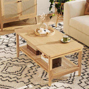 Mesa de centro de bambú de estilo escandinavo DreamCraft, estante de almacenamiento, muebles de sala de estar de origen vietnamita, mesa de té de extremo perfecto para - Product Image 2