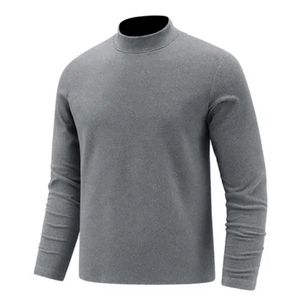Sudadera Térmica de Manga Larga para Hombre, Cómoda, de Algodón y Poliéster, sin Cuello, Cierre de Botón, Transpirable, Cuello Redondo - Product Image 4