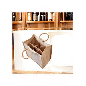 Sac de jute biologique de haute qualité Logo personnalisé Mini porte-bouteille de vin toile matériel de fournisseur indien pour le shopping - Product Image 1