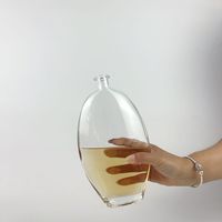 500ml 520g Forme Ovale Tequila Gin Rhum Vodka Whisky Bouteilles En Verre Prix D'usine En Gros