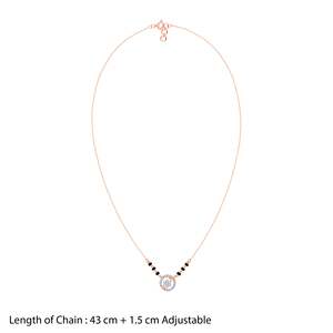 Bijoux fins de qualité supérieure en or rose Bhavya avec diamant Mangalsutra pour femmes, élégant collier traditionnel de mariage et de fiançailles - Product Image 2