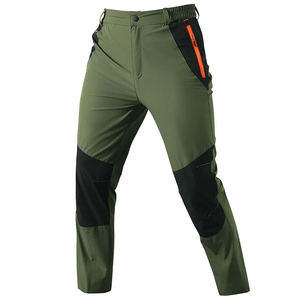 Men Outdoor Hiking Polyester Pants Quick Dry Breathable <b>Waterproof</b> Straight Leg Trekking <b>Trousers</b> with Knee Pockets - Product Image 6