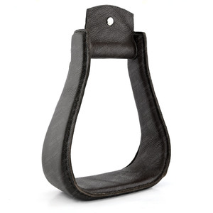 Equipo ecuestre Premium, estribos con cordones de cuero, estribos de vaquero clásicos occidentales en forma de campana de aluminio, equitación de resistencia - Product Image 3