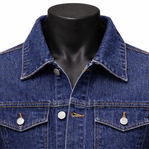Classic Dark Blue Denim Jacket Vintage Casual Cotton Jeans <b>Coat</b> Wholesale Custom <b>Long</b> Sleeve Fall Winter Workwear Denim Jacket - Product Image 3