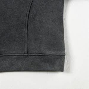 Sweat-shirt à capuche unisexe personnalisé avec fermeture éclair, lavage à l'acide, en molleton français, sweat-shirt à capuche vintage à fermeture éclair intégrale, style ample - Product Image 3