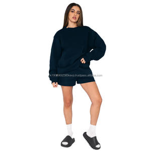 Ensemble de survêtement pour femmes en molleton avec logo personnalisé, deux pièces, sweat-shirt à manches longues, ensemble de jogging pour femmes, ensemble de deux pièces - Product Image 6