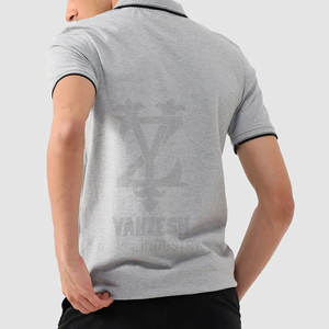 2023 vente en gros Yahzesh industrie hommes décontracté blanc pour polo Spandex coton tricoté tissu couleur unie Style brodé - Product Image 4
